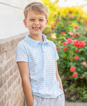 Light Blue Stripe Polo - Millieloveslily.com