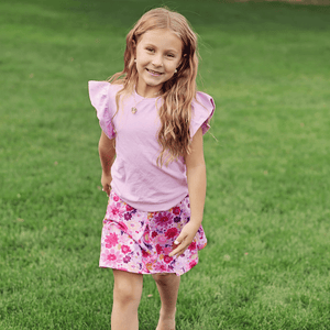 Lilac Fr Terry Top & Firefly Floral Skort - Millieloveslily.com