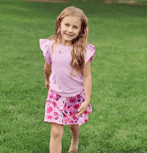 Lilac Fr Terry Top & Firefly Floral Skort - Millieloveslily.com