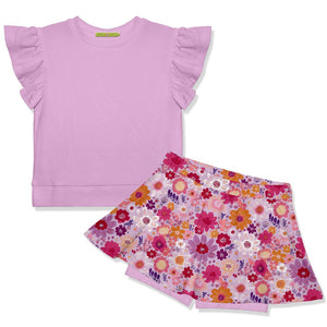 Lilac Fr Terry Top & Firefly Floral Skort - Millieloveslily.com