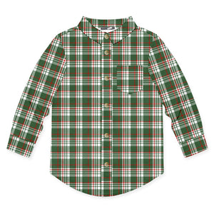 Loden Frost Christmas Plaid Long-Sleeve Button-Up - Millieloveslily.com