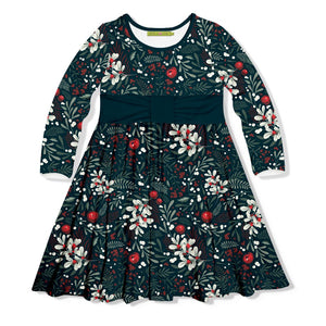 Midnight Holiday Folly Velour Bow-Waist Dress - Millieloveslily.com