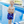 Boy wearing  Red, Wht, & Blue  stars Swim Shorts standing in front of a pool, front