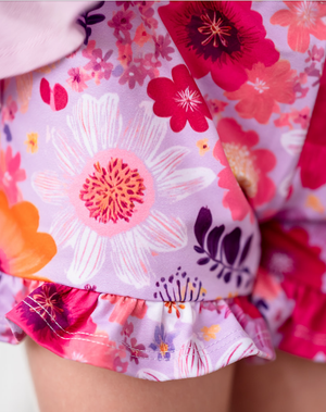 Millie Loves Lily Girls Lilac & Marina Blue Tops & Ruffle Shorts Set - Millieloveslily.com