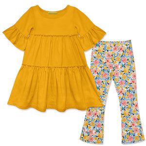 Millie Loves Lily Girls Marigold Tiered Dress and Legging Set - Millieloveslily.com