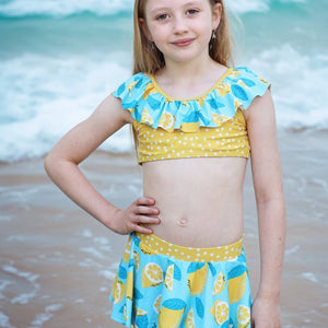 Millie Loves Lily Girls Mint Lemon 2 - pc Ruffle Swimsuit, Toddler Girls, 2 - pcs, UPF 50+ - Millieloveslily.com