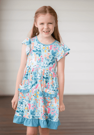 Millie Loves Lily Girls' Mint Unicorn 2 - Pocket Dress - Millieloveslily.com