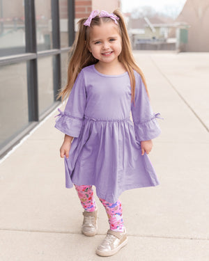 Millie Loves Lily Girls Orchid Petal And Purple Dress And Printed Leggings Set,4 - PCS - Millieloveslily.com