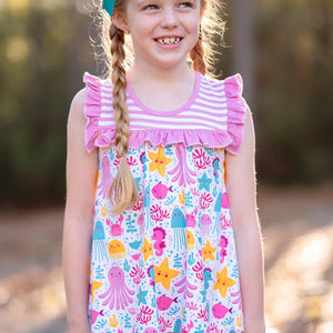 Millie Loves Lily Girls Pink Ocean Wonder Top and Short Set, 2 - PCS - Millieloveslily.com