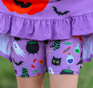 Millie Loves Lily Girls Purple Flutter Sleeve Dress & Matching Short Set - Millieloveslily.com
