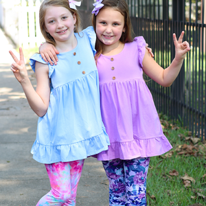 Millie Loves Lily Girls Purple & Periwinkle Tops and Leggings Set - Millieloveslily.com