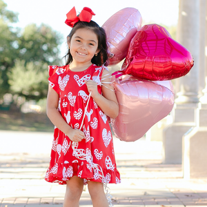 Millie Loves Lily Girls Red Hearts Angel Wing Dress - Millieloveslily.com
