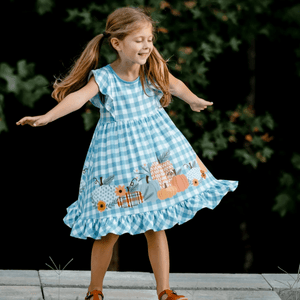 Millie Loves Lily Girls' Sage Check Dress & Matching Short Set - Millieloveslily.com