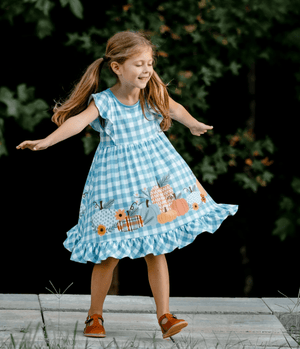 Millie Loves Lily Girls' Sage Check Dress & Matching Short Set - Millieloveslily.com