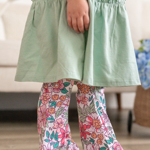 Millie Loves Lily Girls Sage Tiered Dress and Legging Set - Millieloveslily.com