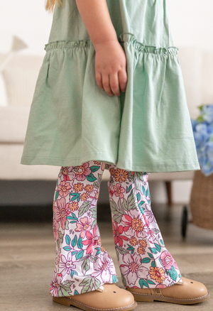 Millie Loves Lily Girls Sage Tiered Dress and Legging Set - Millieloveslily.com