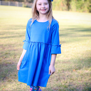 Millie Loves Lily Girls Slate Rose And Blue Dress And Printed Leggings Set,4 - PCS - Millieloveslily.com