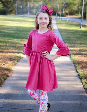 Millie Loves Lily Girls Slate Rose And Blue Dress And Printed Leggings Set,4 - PCS - Millieloveslily.com
