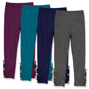 Millie Loves Lily Girls Solid Ruffle Legging Set with Button Accent - Millieloveslily.com