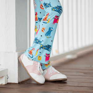 Millie Loves Lily Girls Teal Ruffle Top & Kitty Legging Set - Millieloveslily.com