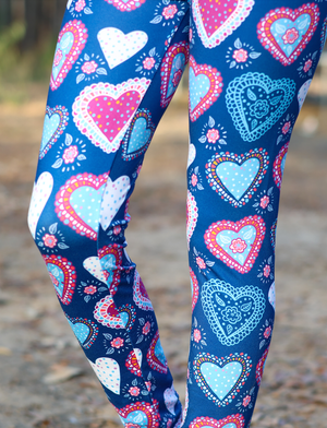 Millie Loves Lily Girls Turq And Dk Purple Dress And Printed Leggings Set,4 - PCS - Millieloveslily.com