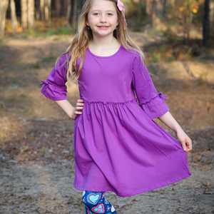 Millie Loves Lily Girls Turq And Dk Purple Dress And Printed Leggings Set,4 - PCS - Millieloveslily.com