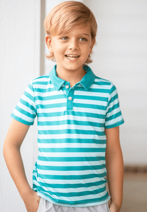 Mint & Ivy Green Stripe Polo - Millieloveslily.com