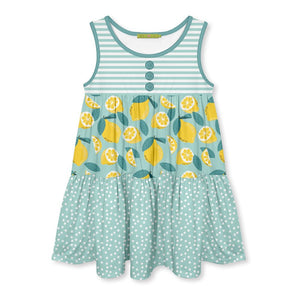 Mint Lemon Sleeveless A - Line Dress - Millieloveslily.com
