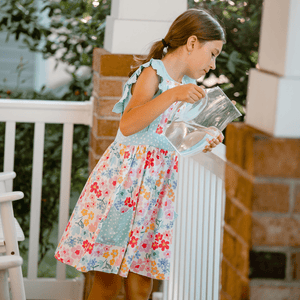 Mint Ribbed Ruffle Sleeveless Top & Meadow Floral Sleeveless Dress - Millieloveslily.com