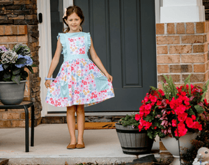 Mint Ribbed Ruffle Sleeveless Top & Meadow Floral Sleeveless Dress - Millieloveslily.com