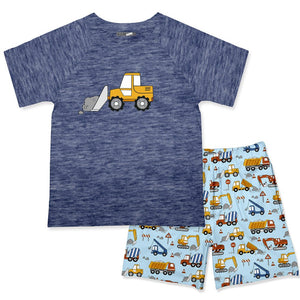 Navy Heather Digger Crewneck Tee & Truck Land Pocket Shorts - Millieloveslily.com