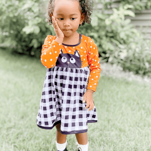 Orange & Black Cat A-Line Dress - Millieloveslily.com