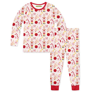 Pale Pink Christmas Balls Pajama Set - Millieloveslily.com