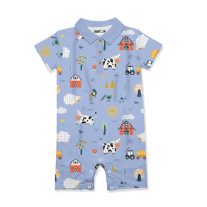 Periwinkle Farm Life Button - Front Playsuit - Millieloveslily.com