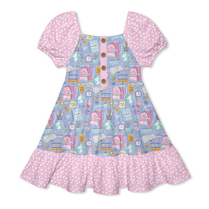 Periwinkle School Supplies Ruffle-Hem A-Line Dress - Millieloveslily.com