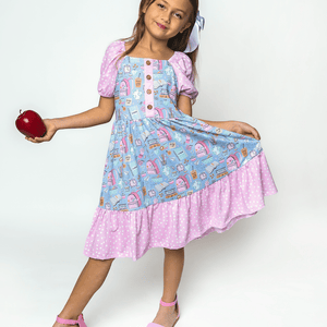 Periwinkle School Supplies Ruffle-Hem A-Line Dress - Millieloveslily.com