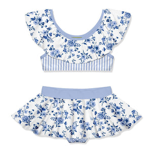 Periwinkle Small Flower Ruffle - Accent Tankini - Millieloveslily.com