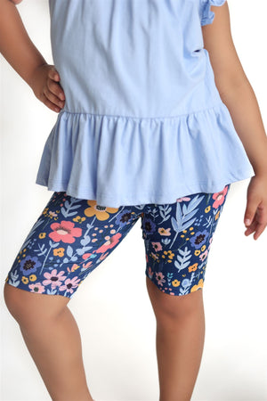 Periwinkle Tiered Top & BTS Floral Bike Shorts - Millieloveslily.com