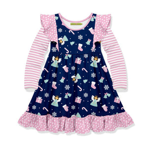 Pink Christmas Angels Angel-Sleeve Dress - Millieloveslily.com