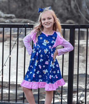 Pink Christmas Angels Angel-Sleeve Dress - Millieloveslily.com