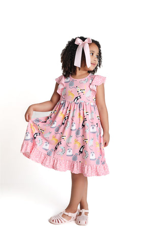 Pink Kitty Lounge Angel - Sleeve Dress - Millieloveslily.com