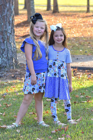 Purple Pumpkin Pop Star Tiered Shift Dress & Leggings - Millieloveslily.com