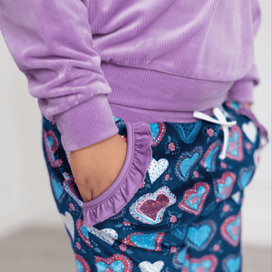 Purple Velour Sweatshirt & Velour Nave of Heart Joggers - Millieloveslily.com