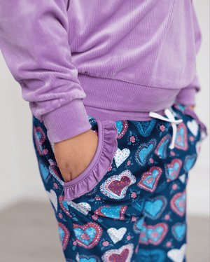 Purple Velour Sweatshirt & Velour Nave of Heart Joggers - Millieloveslily.com