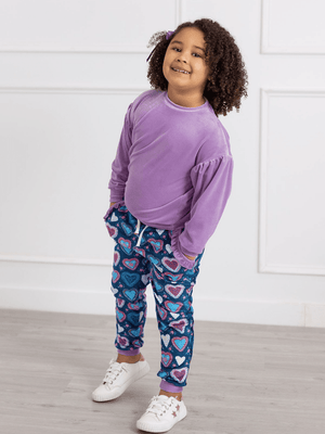 Purple Velour Sweatshirt & Velour Nave of Heart Joggers - Millieloveslily.com