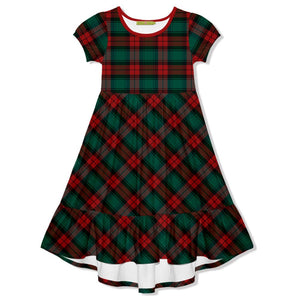 Red Christmas Plaid Midi-Length Hi-Low Dress - Millieloveslily.com