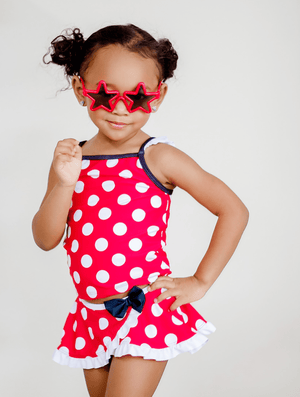 Red Dot Skirted Tankini - Millieloveslily.com