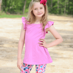Violet Hi - Low Top & Block Floral Bike Shorts - Millieloveslily.com