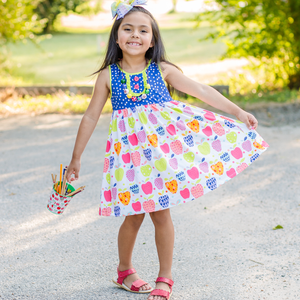 White Apples Button-Front A-Line Dress - Millieloveslily.com