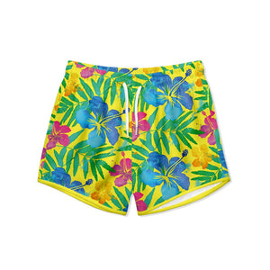 Yellow Hawaiian Neon Swim Shorties - Millieloveslily.com